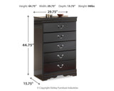 Huey Vineyard Black Queen Sleigh Bed with Mirrored Dresser and Nightstand in Black from Ashley Furniture - Luna Furniture