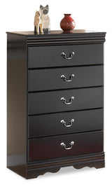 Huey Vineyard Black Full Sleigh Bed, Dresser, Mirror, Chest and Nightstand from Ashley - Luna Furniture