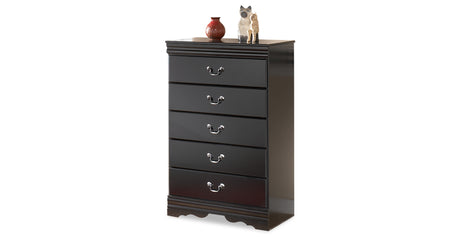 Huey Vineyard Black Queen Sleight Bed and Chest from Ashley Furniture - Luna Furniture