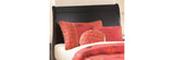 Huey Vineyard Twin Sleigh Headboard Bed with Mirrored Dresser and Chest in Black from Ashley Furniture - Luna Furniture