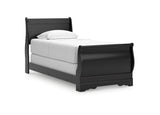 Huey Vineyard Black Twin Sleigh Bed from Ashley Furniture - Luna Furniture