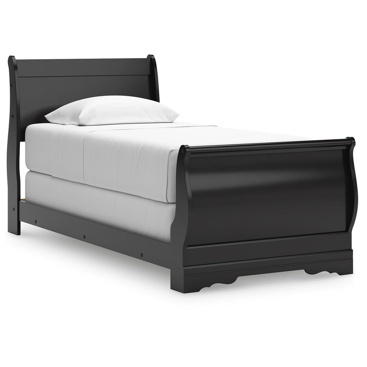Huey Vineyard Black Twin Sleigh Bed from Ashley Furniture - Luna Furniture