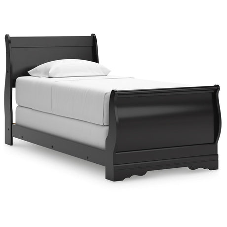 Huey Vineyard Black Twin Sleigh Bed from Ashley Furniture - Luna Furniture