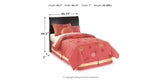 Huey Vineyard Twin Sleigh Headboard Bed with Mirrored Dresser and Chest in Black from Ashley Furniture - Luna Furniture