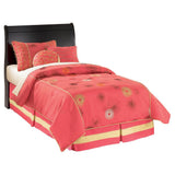 Huey Vineyard Black Twin Sleigh Headboard Bed with Mirrored Dresser from Ashley Furniture - Luna Furniture