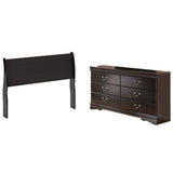 Huey Vineyard Queen Sleigh Headboard Bed with Dresser in Black from Ashley Furniture - Luna Furniture