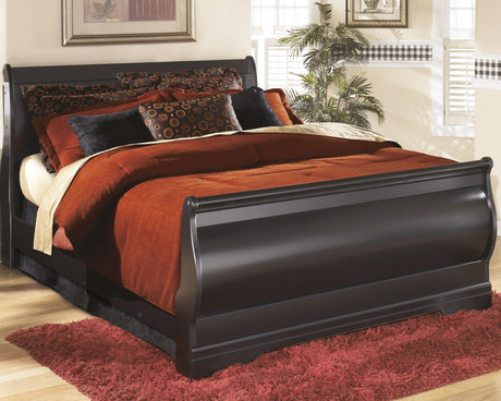 Huey Vineyard Black Sleigh Bedroom Set from Ashley - Luna Furniture