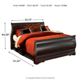 Huey Vineyard Black Queen Sleigh Bed from Ashley Furniture - Luna Furniture