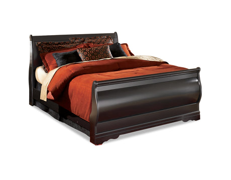Huey Vineyard Black Queen Sleigh Bed from Ashley - Luna Furniture