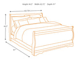 Huey Vineyard Black Queen Sleigh Bed with Mirrored Dresser and Nightstand in Black from Ashley Furniture - Luna Furniture