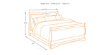 Huey Vineyard Queen Sleigh Bed with Mirrored Dresser and Nightstand in Black from Ashley Furniture - Luna Furniture