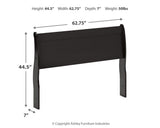 Huey Vineyard Queen Sleigh Headboard Bed with Mirrored Dresser in Black from Ashley Furniture - Luna Furniture