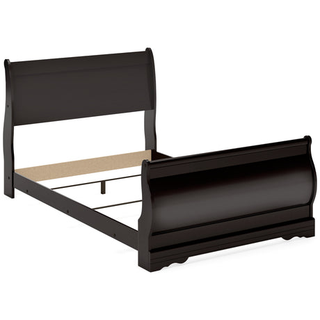 Huey Vineyard Full Sleigh Bed with Dresser in Black from Ashley - Luna Furniture