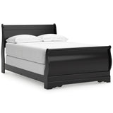Huey Vineyard Full Sleigh Bed with Dresser in Black from Ashley Furniture - Luna Furniture