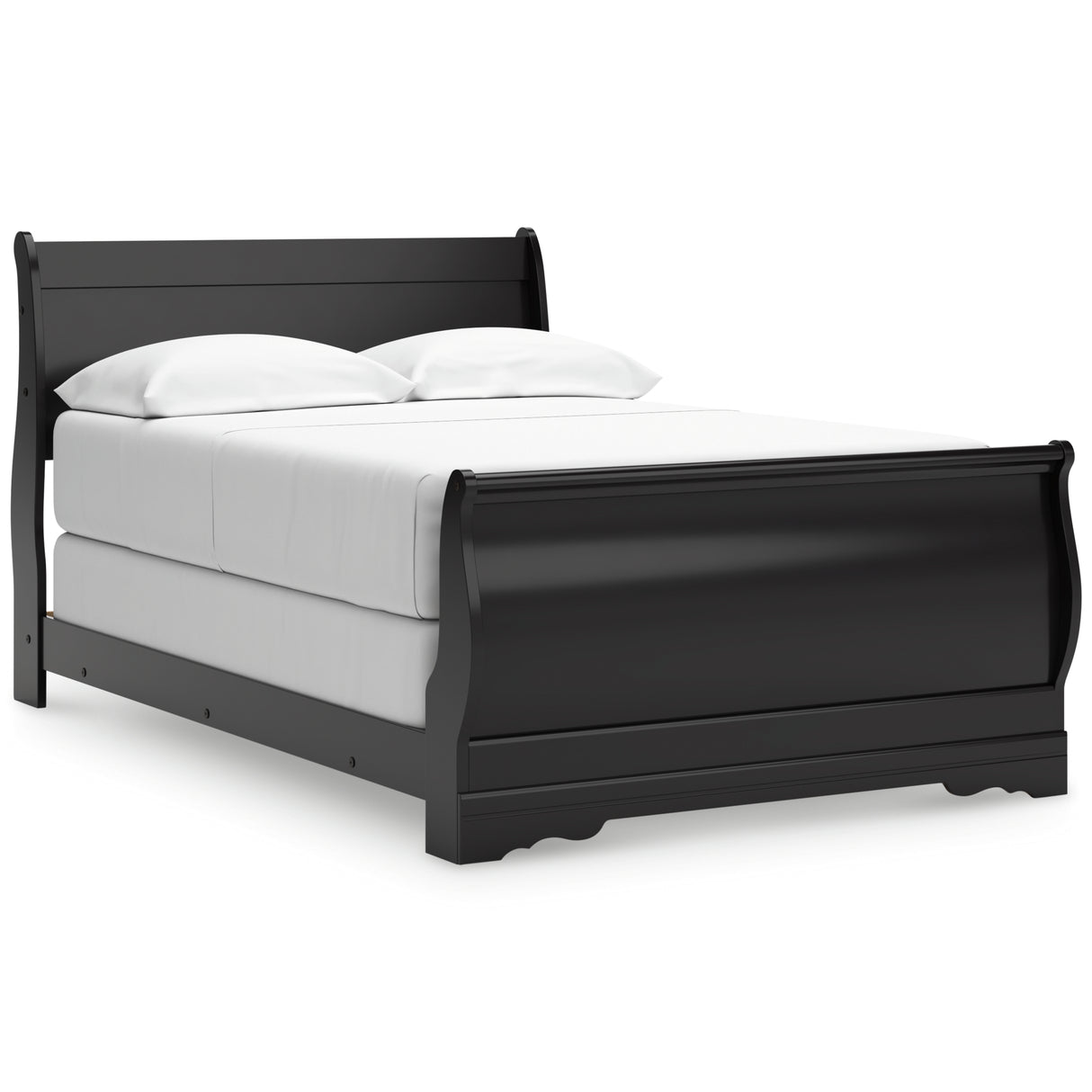 Huey Vineyard Full Sleigh Bed with Dresser in Black from Ashley Furniture - Luna Furniture