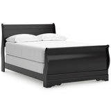 Huey Vineyard Full Sleigh Bed with Dresser in Black from Ashley Furniture - Luna Furniture