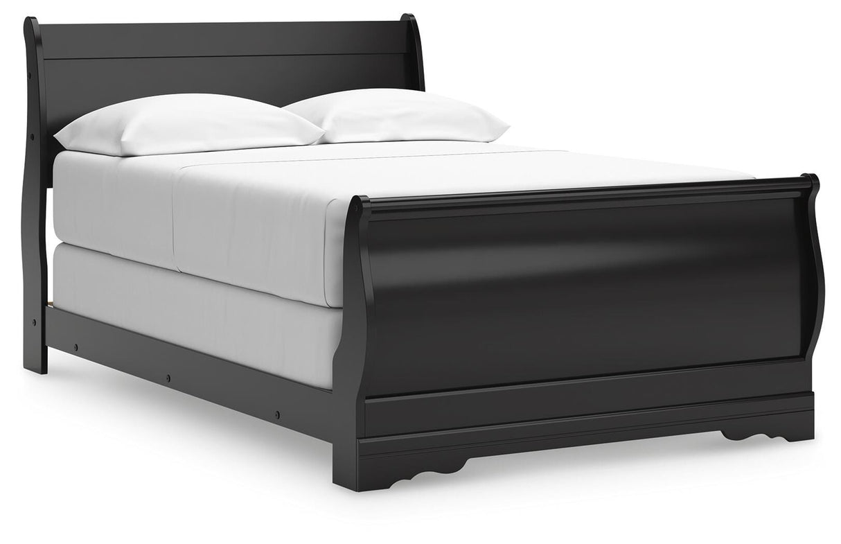 Huey Vineyard Black Full Sleigh Bed from Ashley Furniture - Luna Furniture