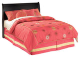 Huey Vineyard Full Sleigh Headboard Bed with Mirrored Dresser in Black from Ashley Furniture - Luna Furniture