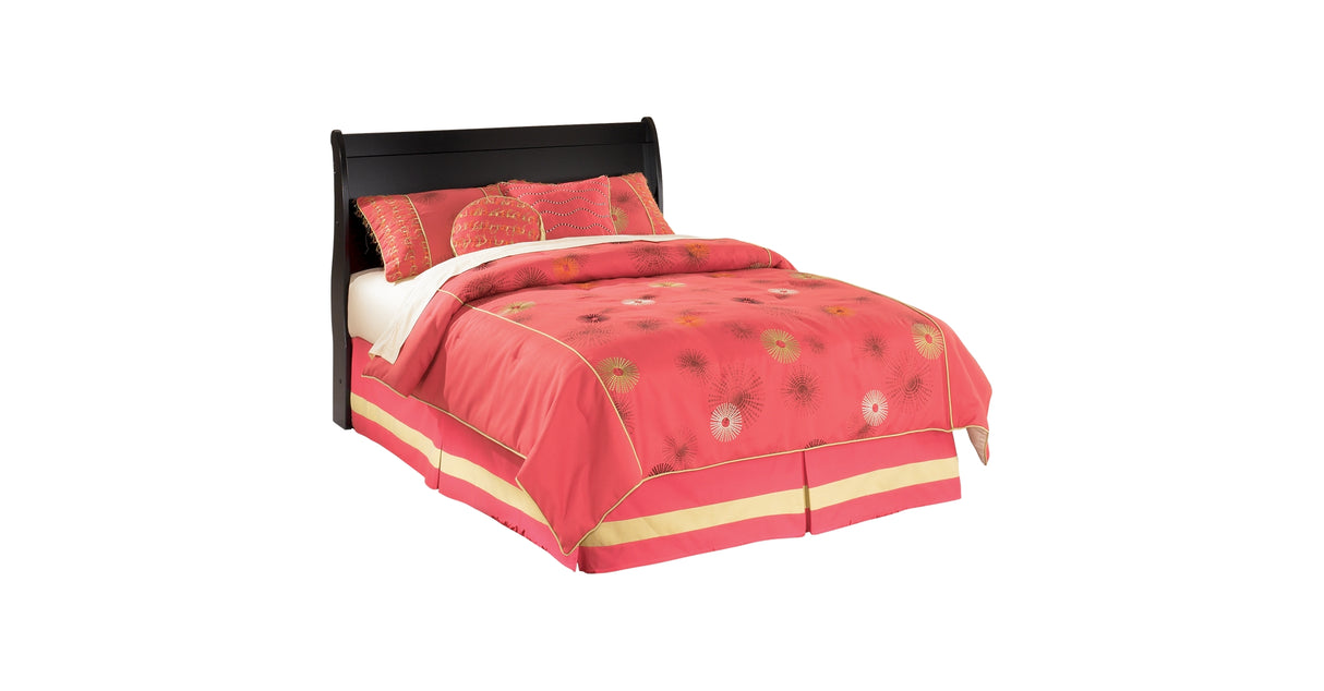 Huey Vineyard Black Full Sleigh Headboard, Chest and Nightstand from Ashley Furniture - Luna Furniture