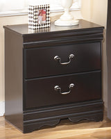 Huey Vineyard Black Queen Sleigh Bed and Nightstand from Ashley - Luna Furniture