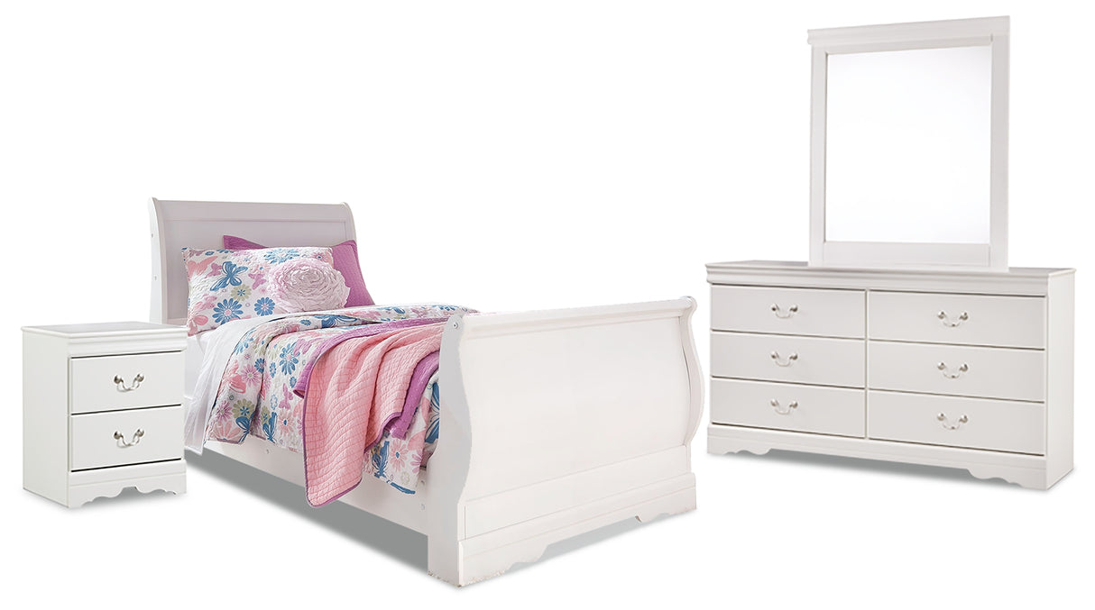 Anarasia White Youth Sleigh Bedroom Set from Ashley Furniture - Luna Furniture