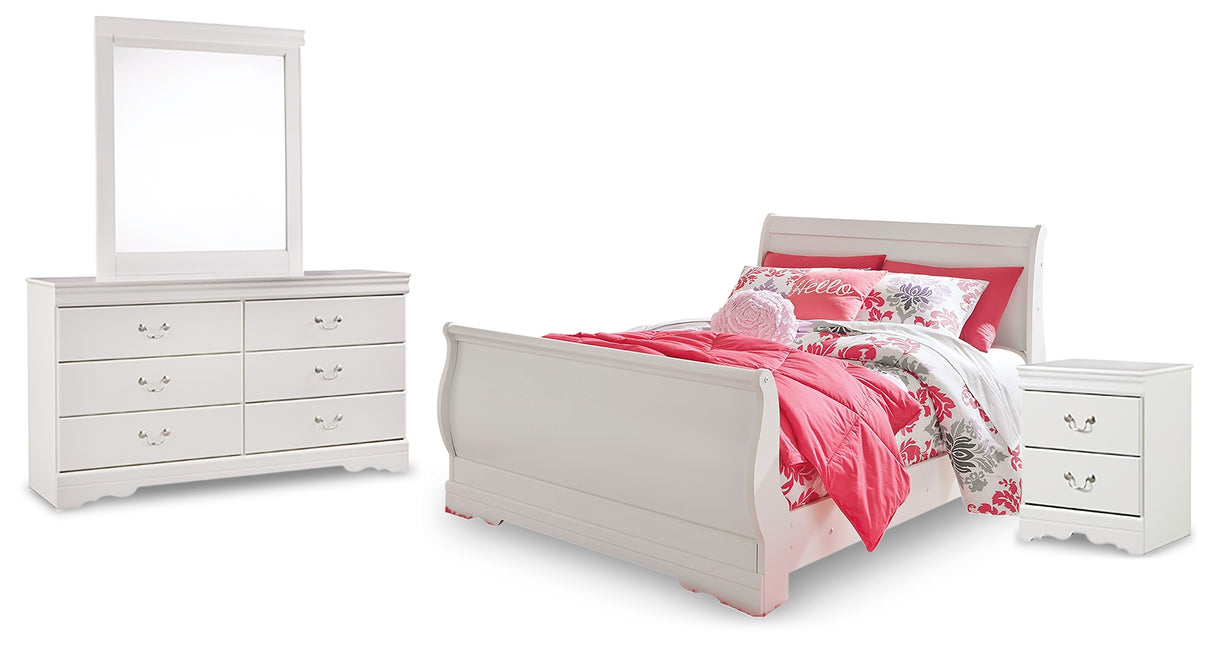 Anarasia White Youth Sleigh Bedroom Set from Ashley Furniture - Luna Furniture