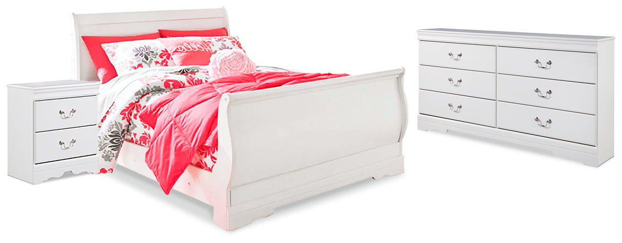 Anarasia White Youth Sleigh Bedroom Set from Ashley Furniture - Luna Furniture
