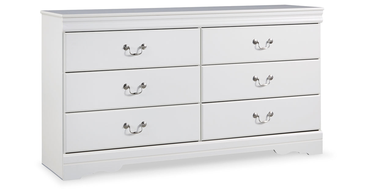 Anarasia White Full Sleigh Bed with Dresser from Ashley Furniture - Luna Furniture