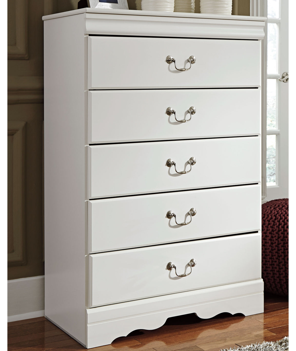 Anarasia White Twin Sleigh Bed and Chest from Ashley Furniture - Luna Furniture