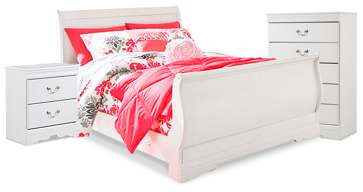 Anarasia White Youth Sleigh Bedroom Set from Ashley Furniture - Luna Furniture