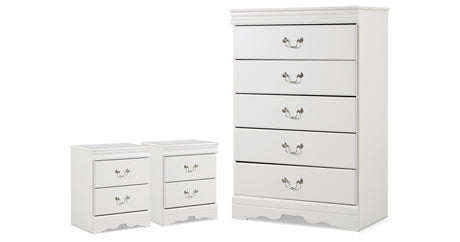 Anarasia White Chest and 2 Nightstands from Ashley - Luna Furniture