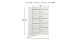 Anarasia Queen Sleigh Bed with Mirrored Dresser, Chest and 2 Nightstands in White from Ashley - Luna Furniture