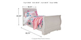 Anarasia Twin Sleigh Bed with Mirrored Dresser and Chest in White from Ashley - Luna Furniture