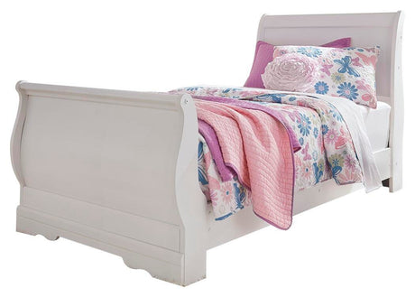 Anarasia White Twin Sleigh Bed from Ashley Furniture - Luna Furniture