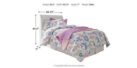 Anarasia White Twin Sleigh Headboard Bed with Mirrored Dresser and 2 Nightstands from Ashley Furniture - Luna Furniture