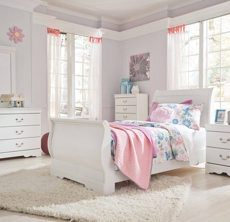 Anarasia White Twin Sleigh Bed from Ashley - Luna Furniture