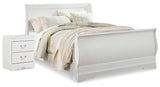 Anarasia White Queen Sleigh Bed and Nightstand from Ashley Furniture - Luna Furniture