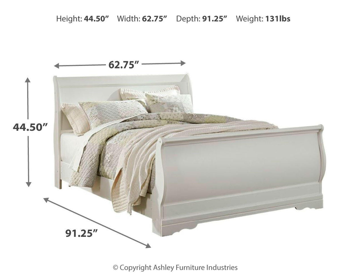 Anarasia White Queen Sleigh Bed from Ashley Furniture - Luna Furniture