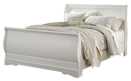 Anarasia Queen Sleigh Bed with Dresser in White from Ashley Furniture - Luna Furniture