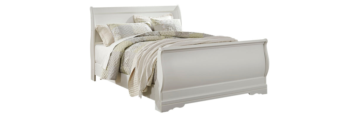 Anarasia Queen Sleigh Bed with Dresser in White from Ashley Furniture - Luna Furniture