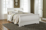 Anarasia Queen Sleigh Bed with Dresser in White from Ashley Furniture - Luna Furniture