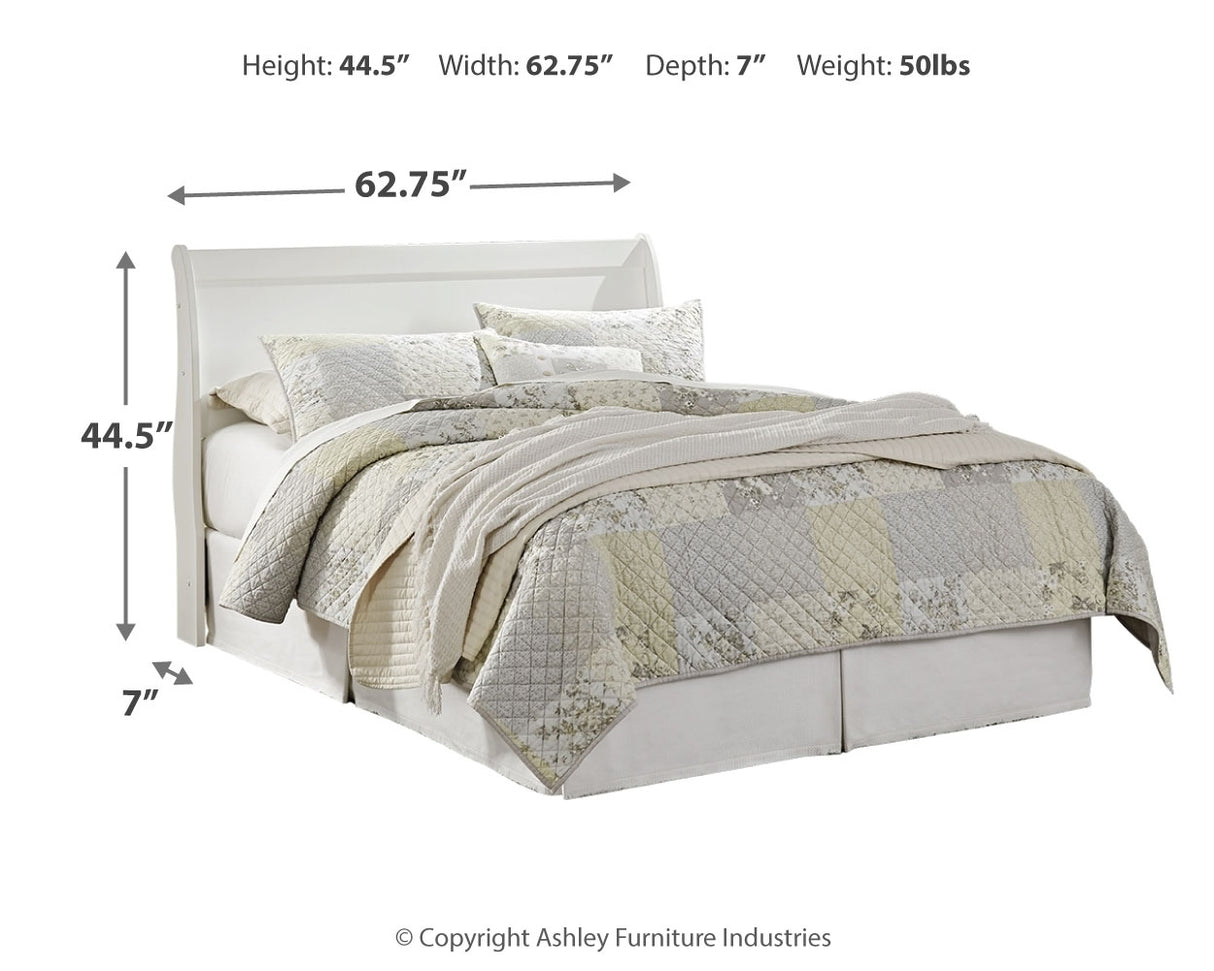 Anarasia Queen Sleigh Headboard, Dresser and Mirror in White from Ashley Furniture - Luna Furniture
