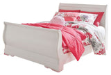Anarasia Full Sleigh Bed with Mirrored Dresser in White from Ashley Furniture - Luna Furniture