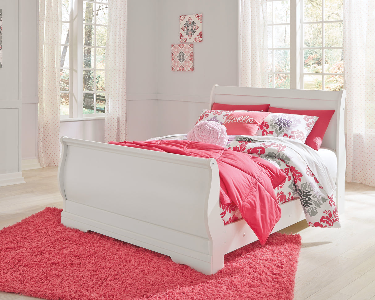 Anarasia White Youth Sleigh Bedroom Set from Ashley Furniture - Luna Furniture