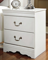 Anarasia White Queen Sleigh Bed and Nightstand from Ashley Furniture - Luna Furniture