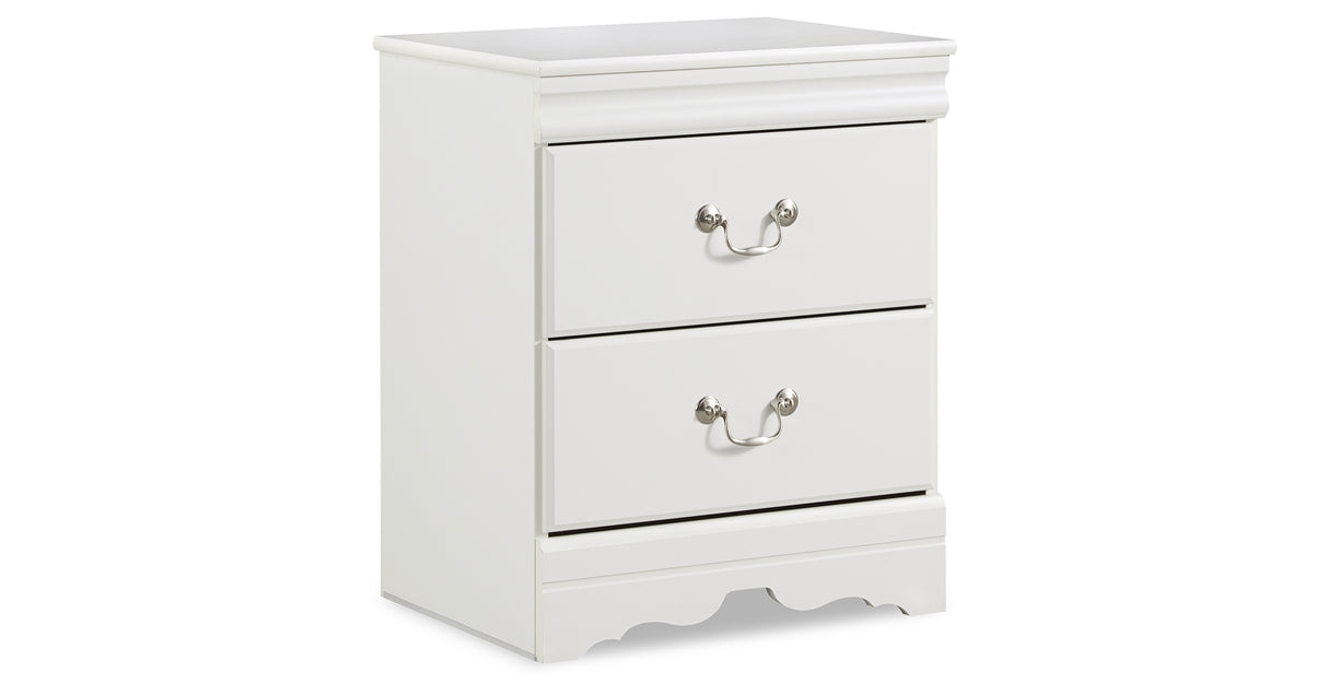 Anarasia White Full Sleigh Headboard Bed with Mirrored Dresser and 2 Nightstands from Ashley Furniture - Luna Furniture