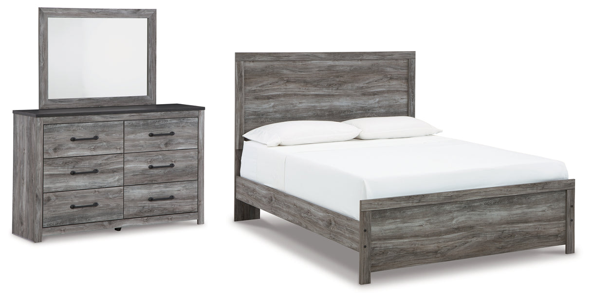 Bronyan Dark Gray Queen Panel Bed, Dresser and Mirror from Ashley - Luna Furniture