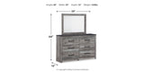 Bronyan Queen Panel Bed with Mirrored Dresser and 2 Nightstands in Dark Gray from Ashley Furniture - Luna Furniture