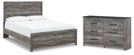 Bronyan Dark Gray Queen Panel Bed and Dresser from Ashley - Luna Furniture