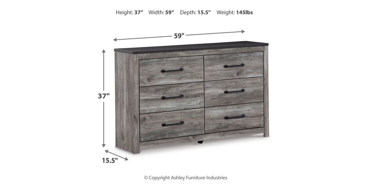 Bronyan Dark Gray Queen Panel Bed and Dresser from Ashley - Luna Furniture